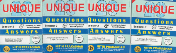 Nitin Prakashan Unique Law Series Questions & Answer Semester-2 ( K-2001, K-2002, K-2003, K-2004)  for LLB Exams Editon 2024
