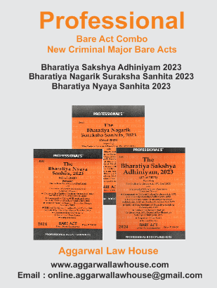 Professional Bare Act Combo Set of New Criminal Major Acts ( Bharatiya Sakshya Adhiniyam 2023, Bharatiya Nagarik Suraksha Sanhita 2023, Bharatiya Nyaya Sanhita 2023 ) by Harshul Bangia Edition 2024 