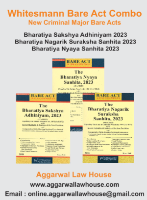 Whitesmann Bare Act Combo of New Criminal Major Bare Acts Bharatiya Nyaya Sanhita 2023, Bharatiya Nagarik Suraksha Sanhita 2023, Bharatiya Sakshya Adhiniyam 2023 Edition 2024