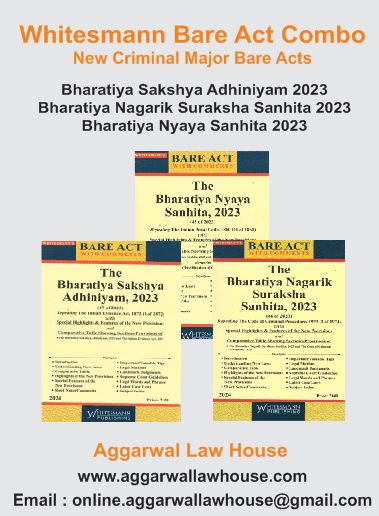 Whitesmann Bare Act Combo of New Criminal Major Bare Acts Bharatiya Nyaya Sanhita 2023, Bharatiya Nagarik Suraksha Sanhita 2023, Bharatiya Sakshya Adhiniyam 2023 Edition 2026