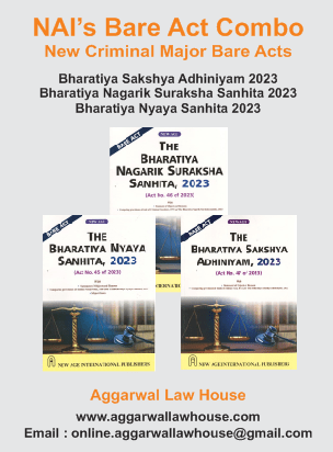 New Age International Publishers Bare Act Combo of New Criminal Major Bare Acts Bharatiya Nyaya Sanhita 2023, Bharatiya Nagarik Suraksha Sanhita 2023, Bharatiya Sakshya Adhiniyam 2023 Edition 2024