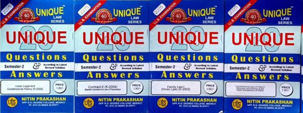 Nitin Prakashan Unique Law Series Questions & Answer Semester-2 ( K-2001, K-2002, K-2003, K-2004) for LLB Exams Editon 2025