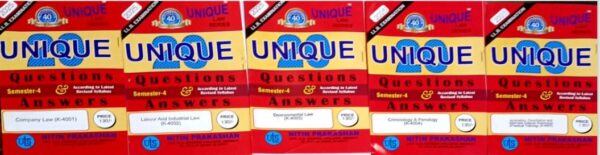 Nitin Prakashan Unique Law Series Questions & Answer Semester-4 ( K-4001, K-4002, K-4003, K-4007) for LLB Exams Editon 2025