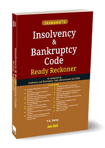 Taxmann Insolvency & Bankruptcy Code Ready Reckoner by VS Datey Edition July 2026