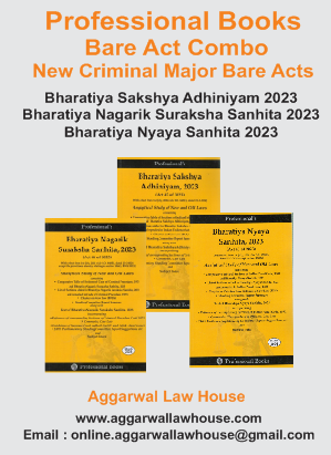 Professional Books Bare Act Combo Set of New Criminal Major Acts ( Bharatiya Sakshya Adhiniyam 2023, Bharatiya Nagarik Suraksha Sanhita 2023, Bharatiya Nyaya Sanhita 2023 ) Edition 2024