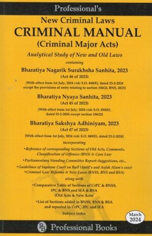Professional Books New Criminal Laws Criminal Manual (Criminal Major Acts) Edition 2024