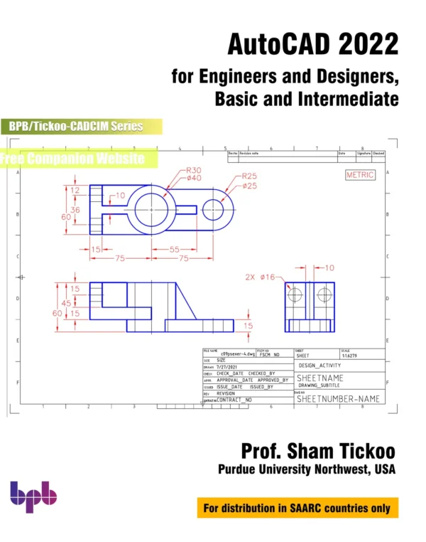 BPB Publication AutoCAD 2022 for Engineers & Designers, Basic & Intermediate