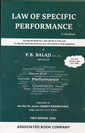Associated Book Company Law of Specific Performance by P B Balaji Edition 2020