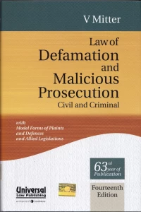 LexisNexis Law of Defamation and Malicious Prosecution Civil and Criminal by V Mitter Edition 2025