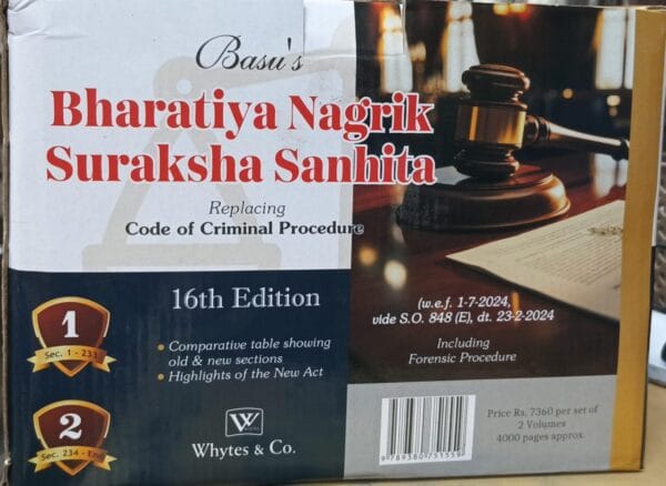 Whytes & Co. Commentary on Bharatiya Nagarik Suraksha Sanhita by Basu [2 Vols.] Edition 2024