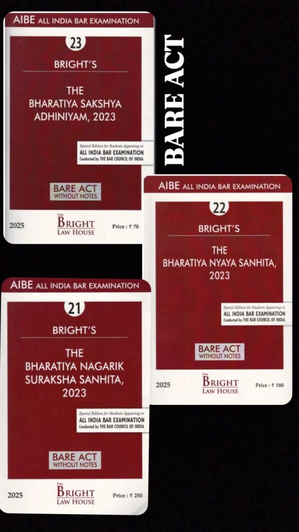 BRIGHT LAW HOUSE THE BHARATIYA NAGARIK SURAKSHA SANHITA, 2023 BARE ACT WITHOUT NOTES EDITION 2025