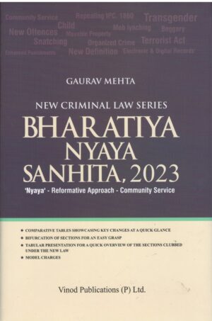 Vinod Publication New Criminal Law Series Bharatiya Nyaya Sanhita 2023 By GAURAV MEHTA Edition 2024