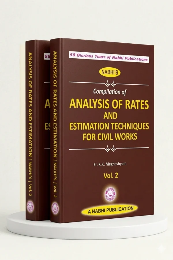 Nabhi Compilation of Analysis of Rates And Estimation Techniques For Civil Works in 2 vol. K.K. Meghashyam Edition 2024
