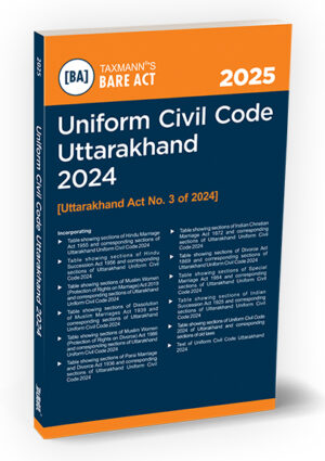 Taxmann Bare act Uniform Civil Code Uttarakhand 2024 Edition 2025