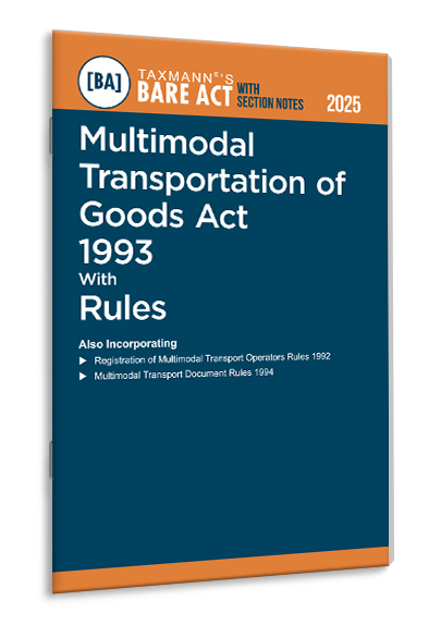 Multimodal Transportation of Goods Act 1993 with Rules – Bare Act with Section Notes