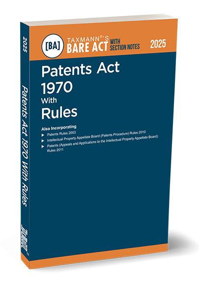 Taxmann Patents Act 1970 with Rules – Bare Act with Section Notes Edition 2025