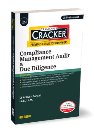 Taxmann Cracker Compliance Management Audit & Due Diligence for CS Professional Group-1 Paper-3 Applicable for Dec. 2026/June 2027 Exams .6th Edition