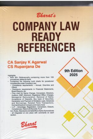 Bharat Company Law Ready Referencer by CA Sanjay K Aggarwal & CS Rupanjana De 9th Edition 2025