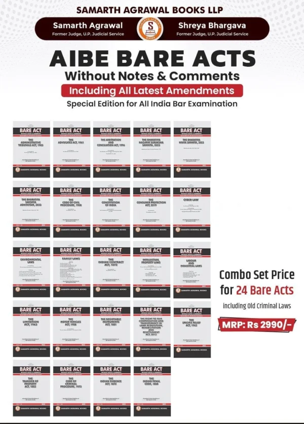 Samarth Agarwal Bare Acts for AIBE Exam without short notes Edition 2025