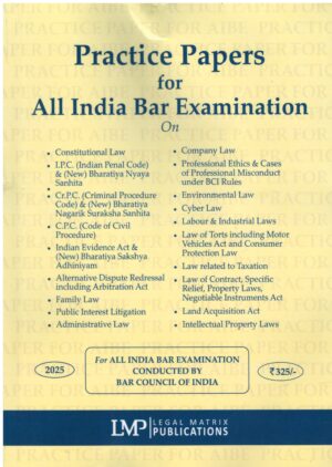 LMP Practice Papers For All India Bar Examination Edition 2025