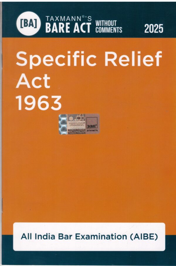 Taxmann Bare Act without comments Specific Relief Act 1963 AIBE Edition 2025