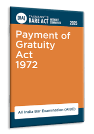 Taxmann Bare Act Without Comments Payment of Gratuity Act 1972 (AIBE) Edition 2025