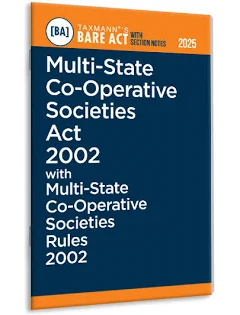 Taxmann Bare Act without  Multi-State Co-Operative Societies Act 2002 with Multi-State Co-Operative Societies Rules 2002 Edition 2025