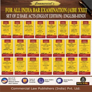 Commercial Diglot Bare Act Students Edition For All India Bar Exam Set of 22 Without Notes Edition 2026