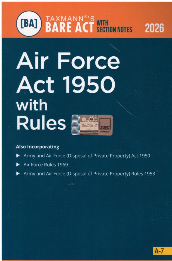 Taxmann Bare Act with Section Notes Air Force Act 1950 with Rules Edition 2026