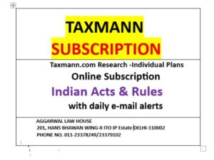 Taxmann.com Research -Individual Plans Online Subscription Indian Acts & Rules with daily e-mail alerts Edition 2026