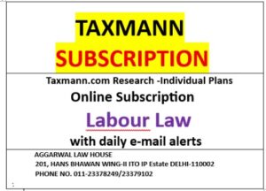 Taxmann.com Research -Individual Plans Online Subscription Labour Law with daily e-mail alerts Edition 2026