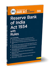 Taxmann Bare Act with Section Notes Reserve Bank Of India Act 1934 With Rules Edition 2026