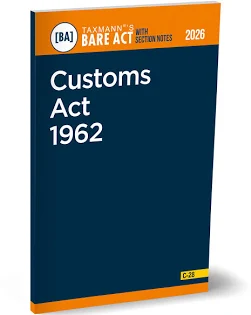 Taxmann Bare Act with Section Notes Customs Act 1962 Edition 2026