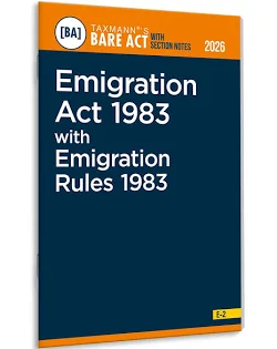 Taxmann Bare Act with Section Notes Emigration Act 1983 with Emigration Rules 1983 Rules Edition 2026