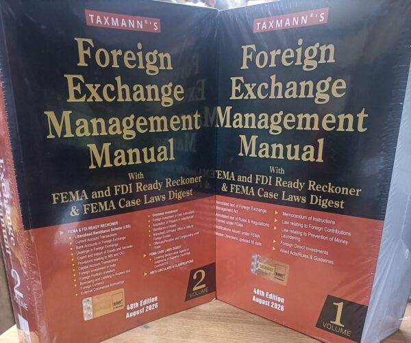Taxmann Foreign Exchange Management Manual With FEMA and FDI Ready Reckoner & FEMA Case Laws Digest Set of 2 Volume 48th Edition-2026