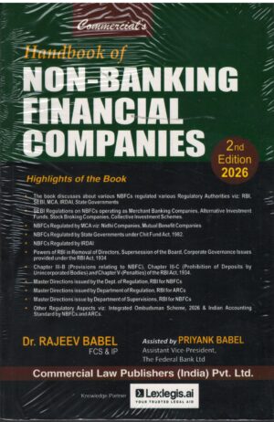 Commercial Law House Handbook of NON-Banking Financial Companies By Dr.Rajeev Babel & Priyank Babel Edition 2026