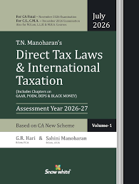 Snow White Direct Tax Laws & International Taxation in (Assessment Year 2026-27) in 2 Volumes By TN Manoharan & GR Hari July 2026
