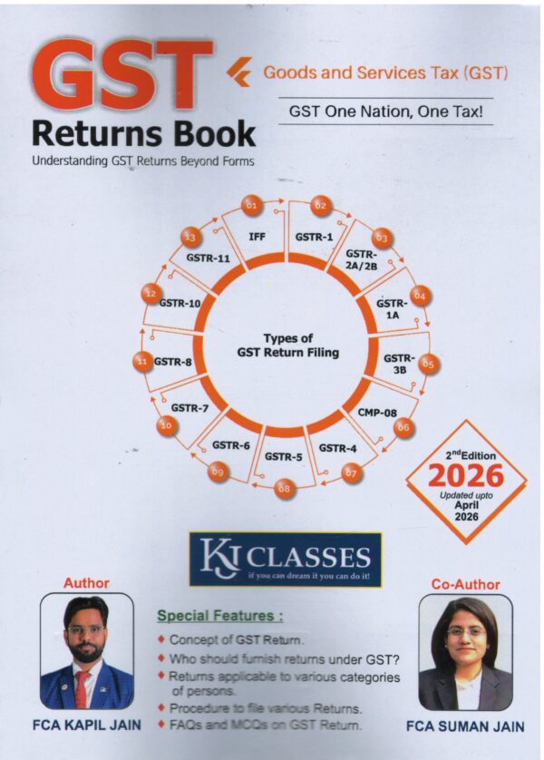 Kjclasses GST Returns Book Understanding GST Returns Beyond Forms By FCA Kapil Jain 2nd Edition 2026
