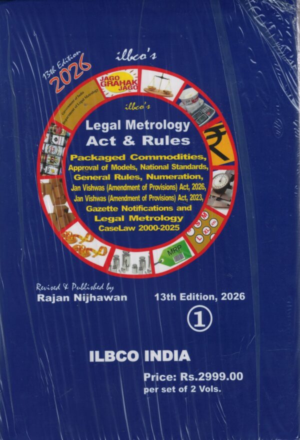 ILBCO india Legal Metrology Act & Rules  By Rajan Nijhawan In 2 Vol.13th Edition 2026