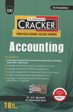Taxmann Cracker Accounting for CA Foundation Paper 1 New Syllabus by S k Agrawal & Manmeet Kaur Applicable Jan/May 2027 Exam 18th Edition
