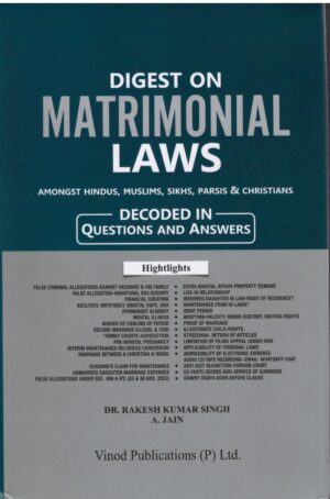 Vinod Publication Digest on Matrimonial Laws By Dr.Rakesh Kumar Singh A.Jain  Edition 2026