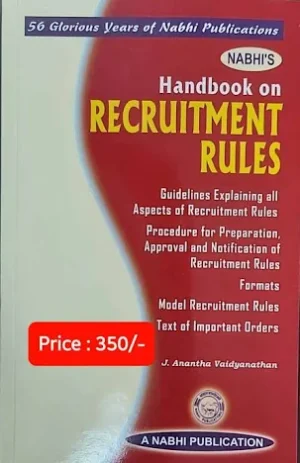 Nabhi Handbook on Recruitment Rules By Ajay Kumar Garg Reprint Edition 2026