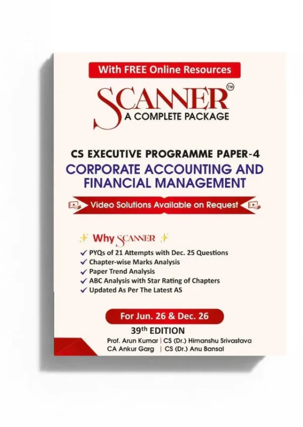 Shuchita Prakashan Scanner CS Executive Programme Paper-4 Corporate Accounting and Financial Management For June.26& Dec.2026 Exam