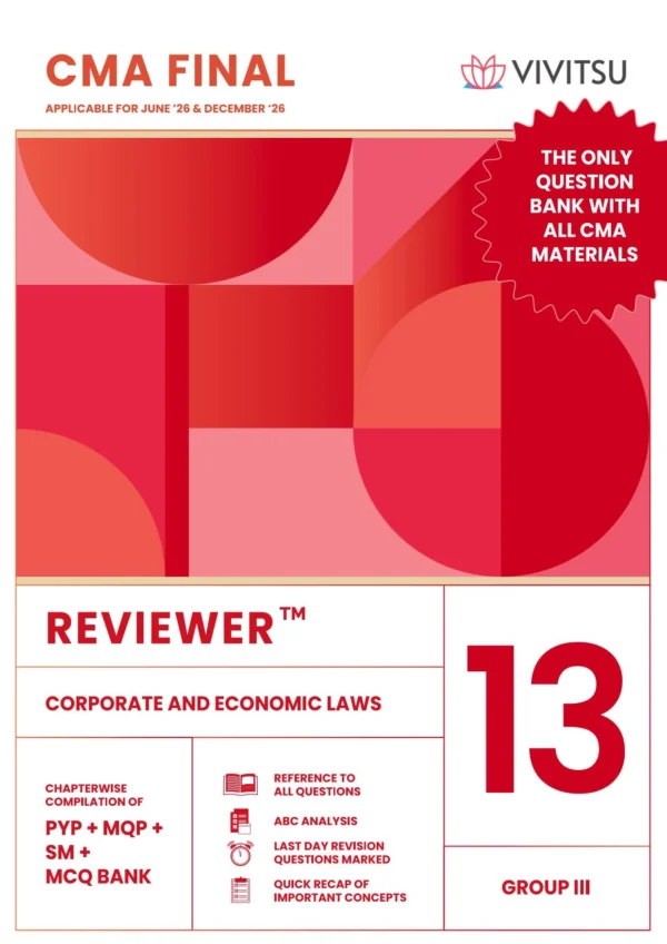 Vivitsu CMA Final Reviewer Corporate and Economic Laws (13) Strategic Financial Management (14) Direct Tax Laws and International Taxation (15) Strategic cost management (16) Applicable For june 2026 /Dec.2026