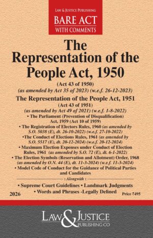 The Representation of the People Act, 1950 By Law & Justice Publishing Co. Edition 2026