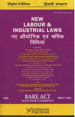 New Labour & Industrial Laws BARE ACT WITH SHORT COMMENTS By Whitesmann Publishing Diglot Edition 2026