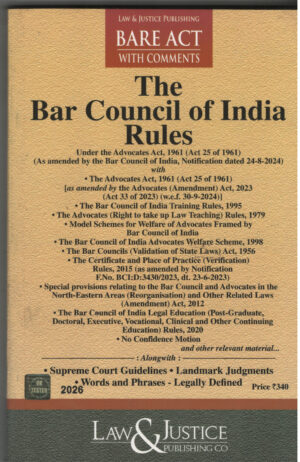 The Bar Council of India Rules By Law & Justice Publishing Co. Edition 2026