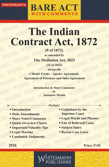 Whitesmann Bare Act With Comment the indian Contact Act 1872 Edition 2026