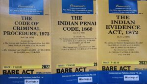 Commercial's Set of 3 Bare Acts without Notes The Indian Penal Code 1860, The Code of Criminal Procedure 1973 , The Indian Evidence Act 1872 for ALL INDIA BAR EXAMINATION (AIBE) Edition 2027