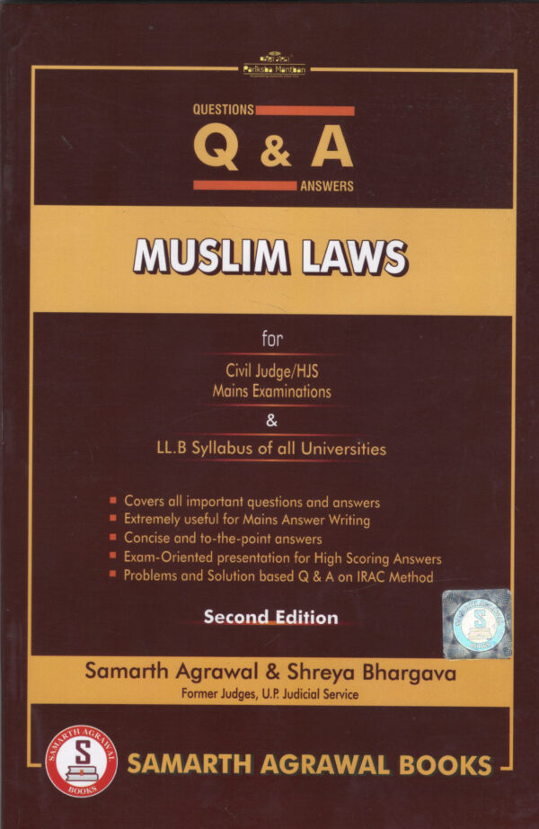 Samarth Agrawal Books Q & A Muslim Laws By Samarth Agrawal & Shreya Bhargava Second Edition 2026-27